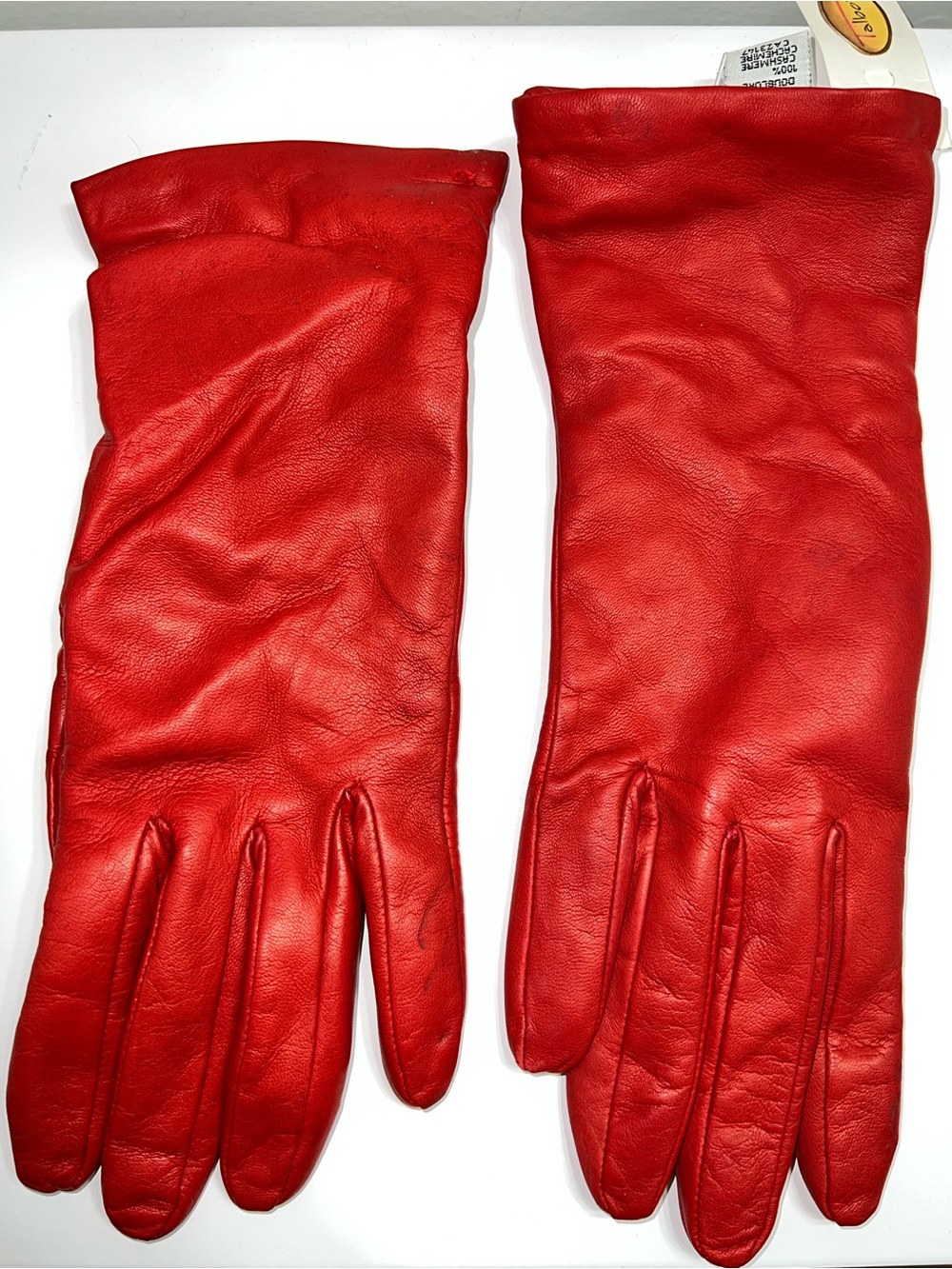 NWT Talbots Made In Italy Cherry Red Real Leather Cashmere Lining Gloves